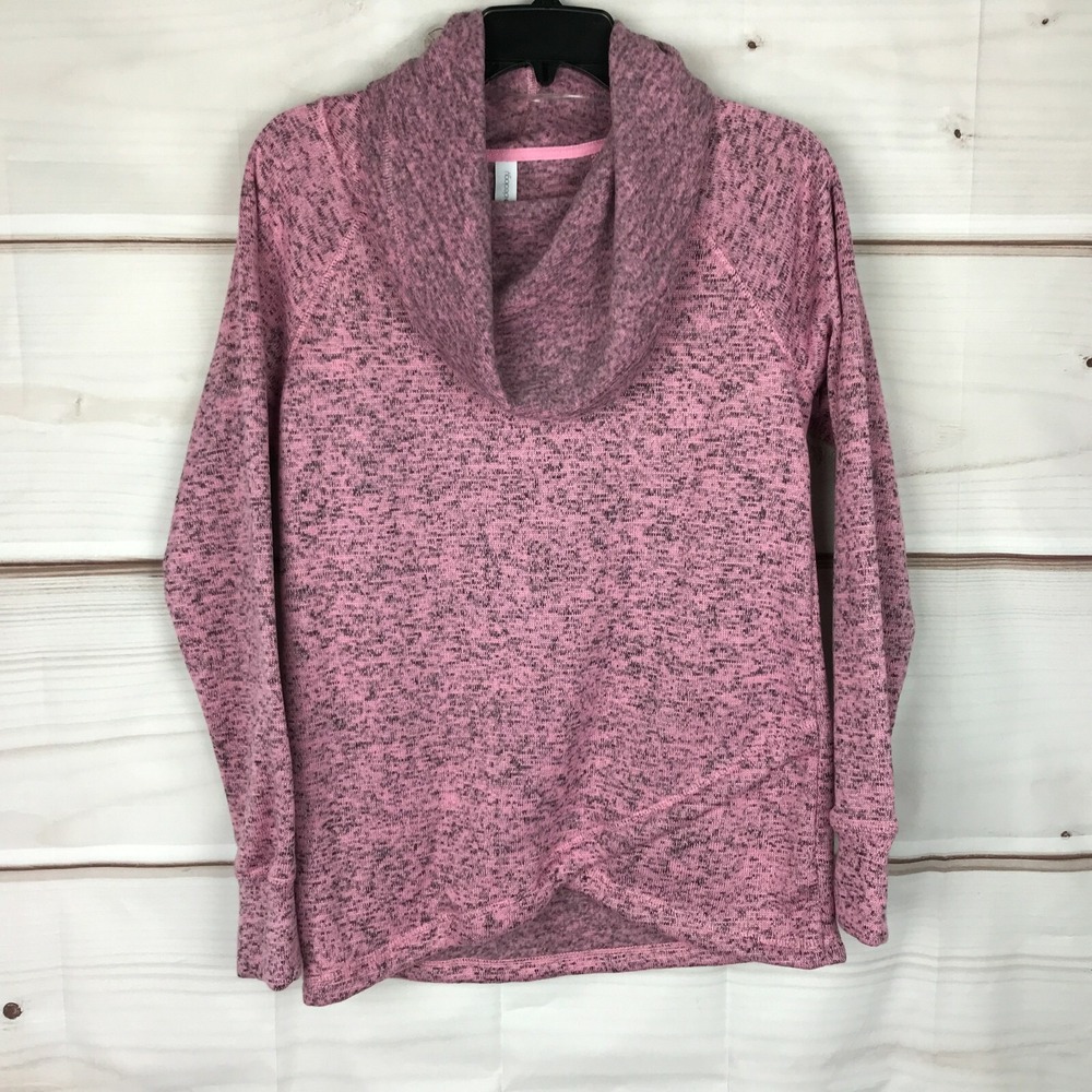 Ideology Sweatshirt Womens Small Cowl Neck Crossover Hem Pullover Pink Athletic